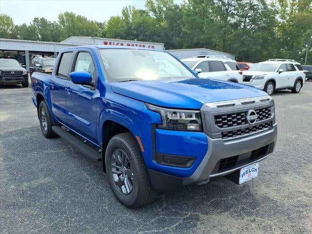 2026 Nissan Frontier Crew Cab 4x4 SV in Bluestone Pearl — front three-quarter view